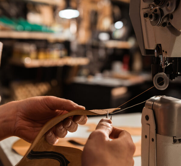 cutting a thread from sewing machine